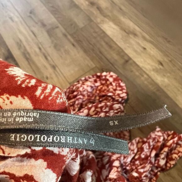 Anthropologie
Flounced Maxi
Lounge Dress
Spaghetti Strap Abstract Low Back Red s - Picture 4 of 11